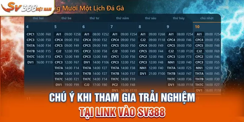 Chú ý khi tham gia trải nghiệm tại link vào SV388